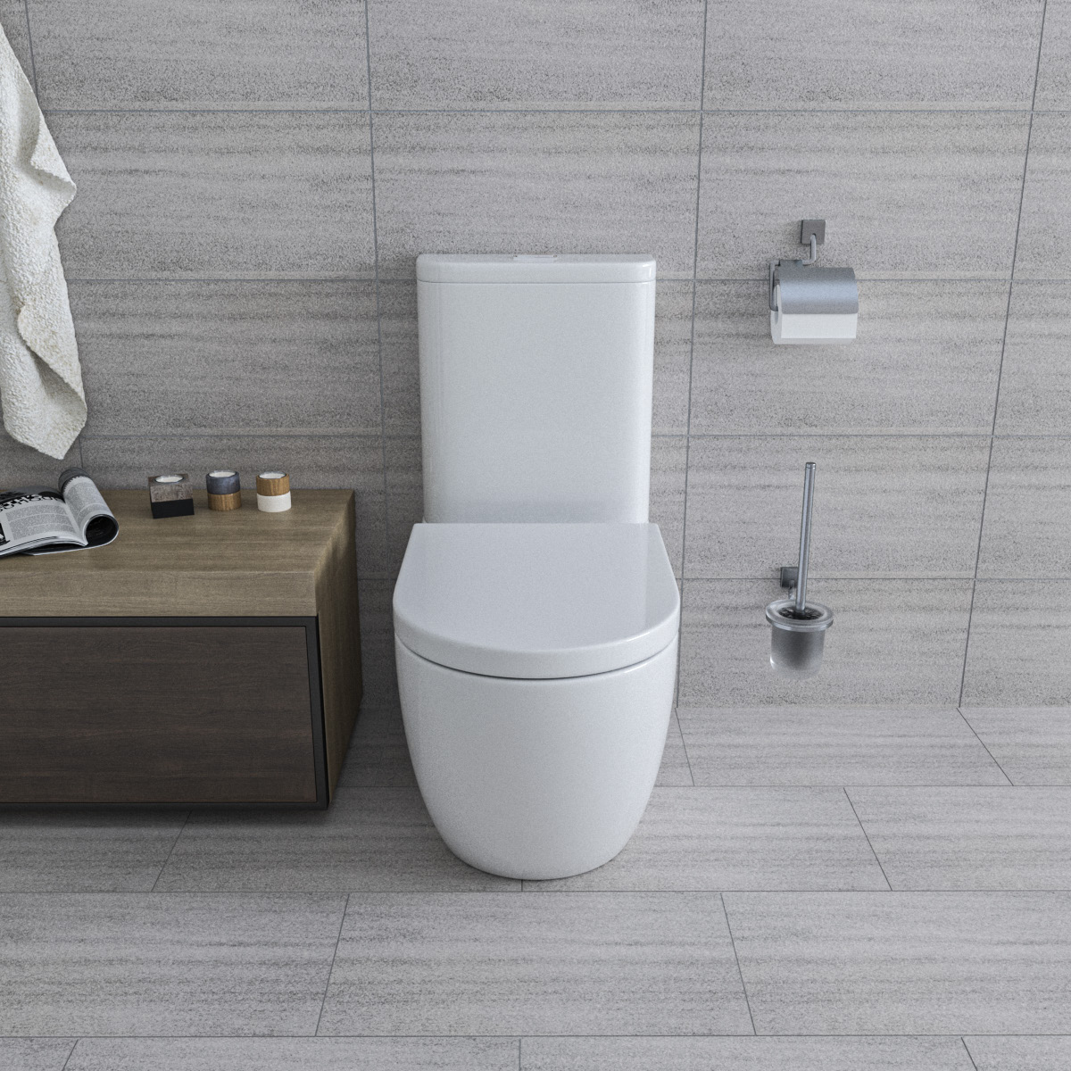 Orbit Wall Faced Toilet Suite — White