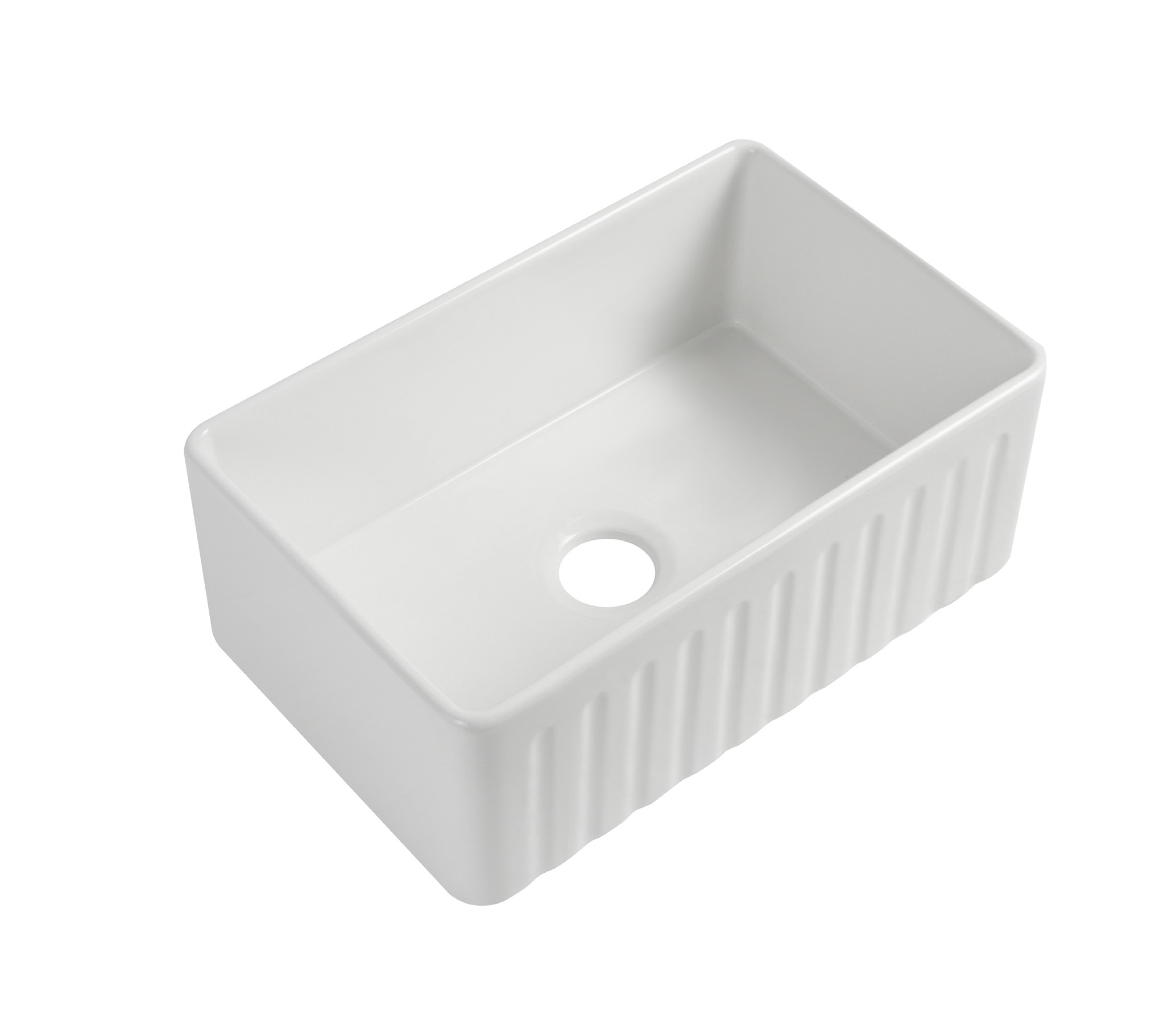 Farmhouse Single Bowl Sink — Gloss White